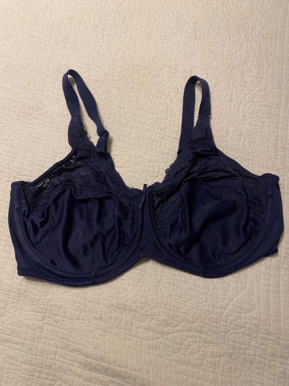 Bundle Bras 2/$16! Lilyette Dark Navy Lace-Accent Underwire Bra